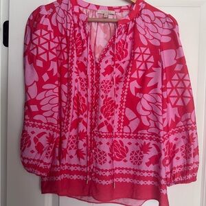 Pink Geometric Patterned Women's Top